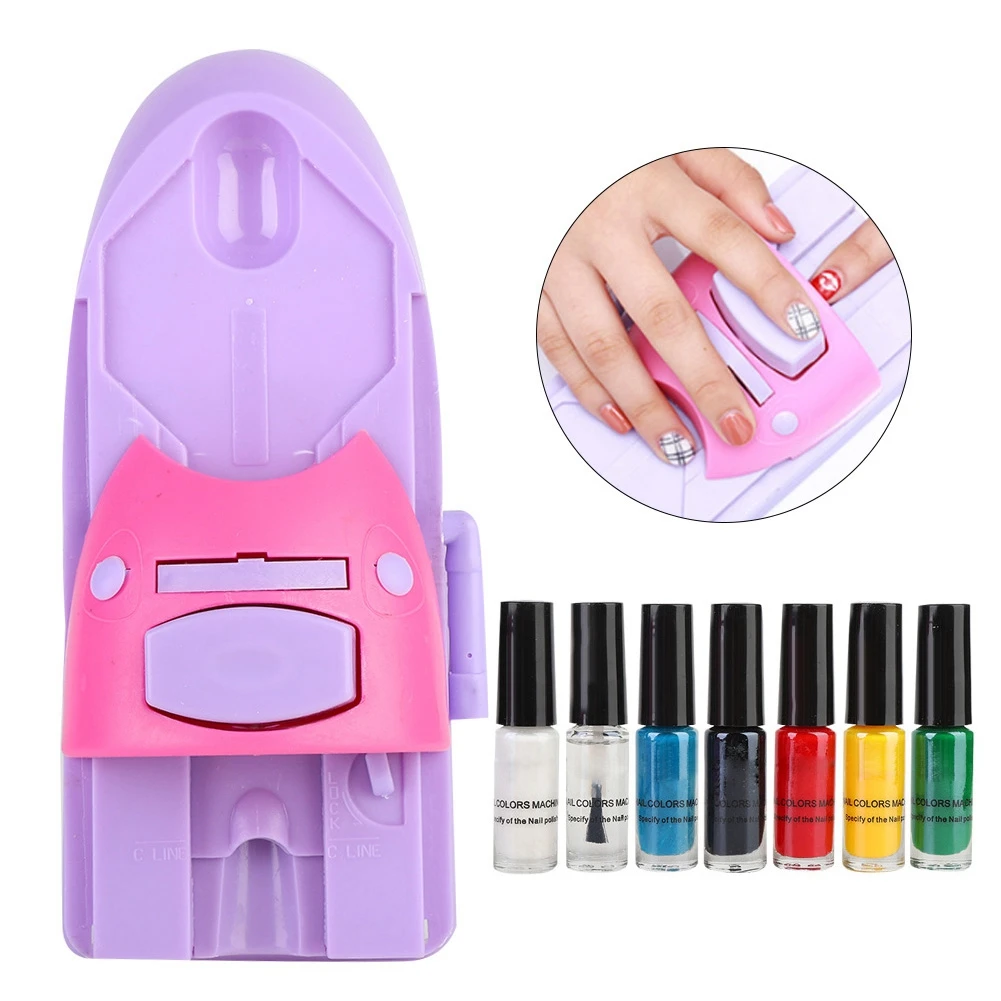 

Artpro Nail Finger Nail Printer Manicure Machine With 6Pcs Metal Stamp Stamper Nail Tools Color Draw Polish Printer, Pink