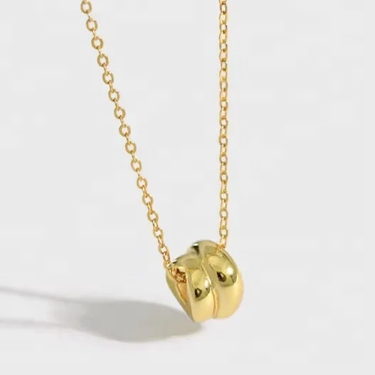 

Wholesale gold plated 925 silver circle ring pendant necklace