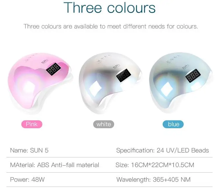 2020 best selling Holographic Color SUN5 48W Nail Lamp Nail Polish Dryer Machine  for nail designs