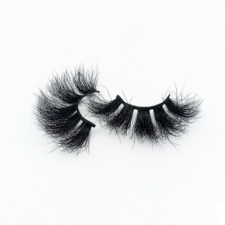 

Wholesale Fluffy Mink Eyelashes Vender 5d 25mm Faux Mink Synthetic Human Hair False Eyelash, Black color