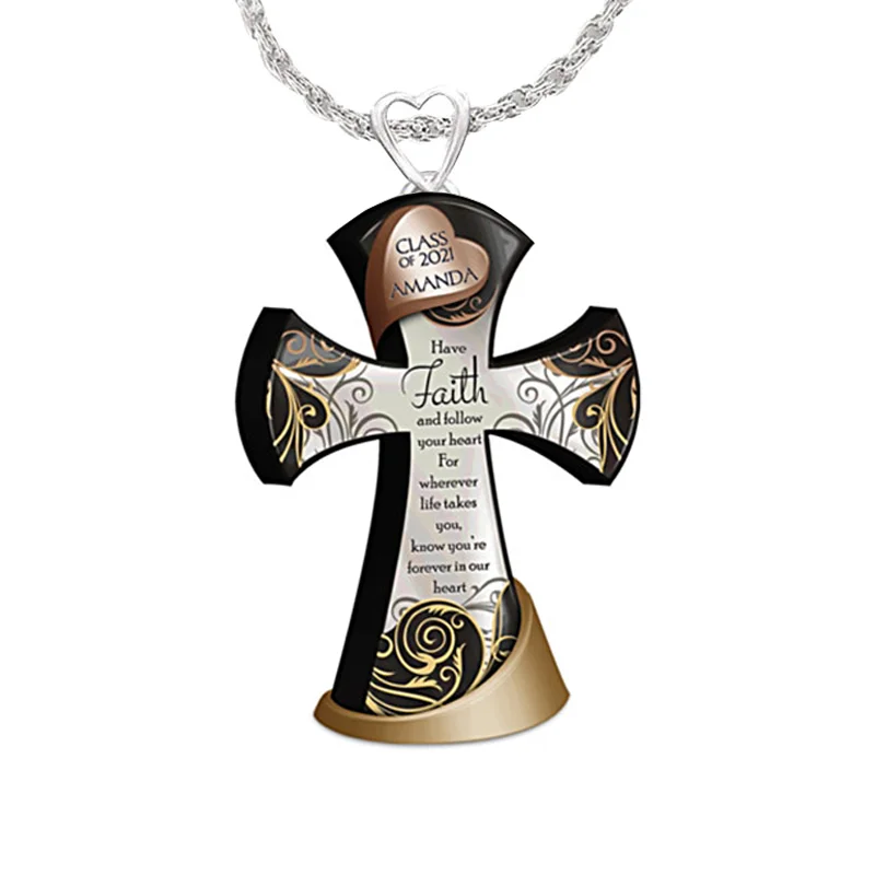 

New Fashion Cross One Hundred Matching Necklace Girl Motto Prayer Pendant