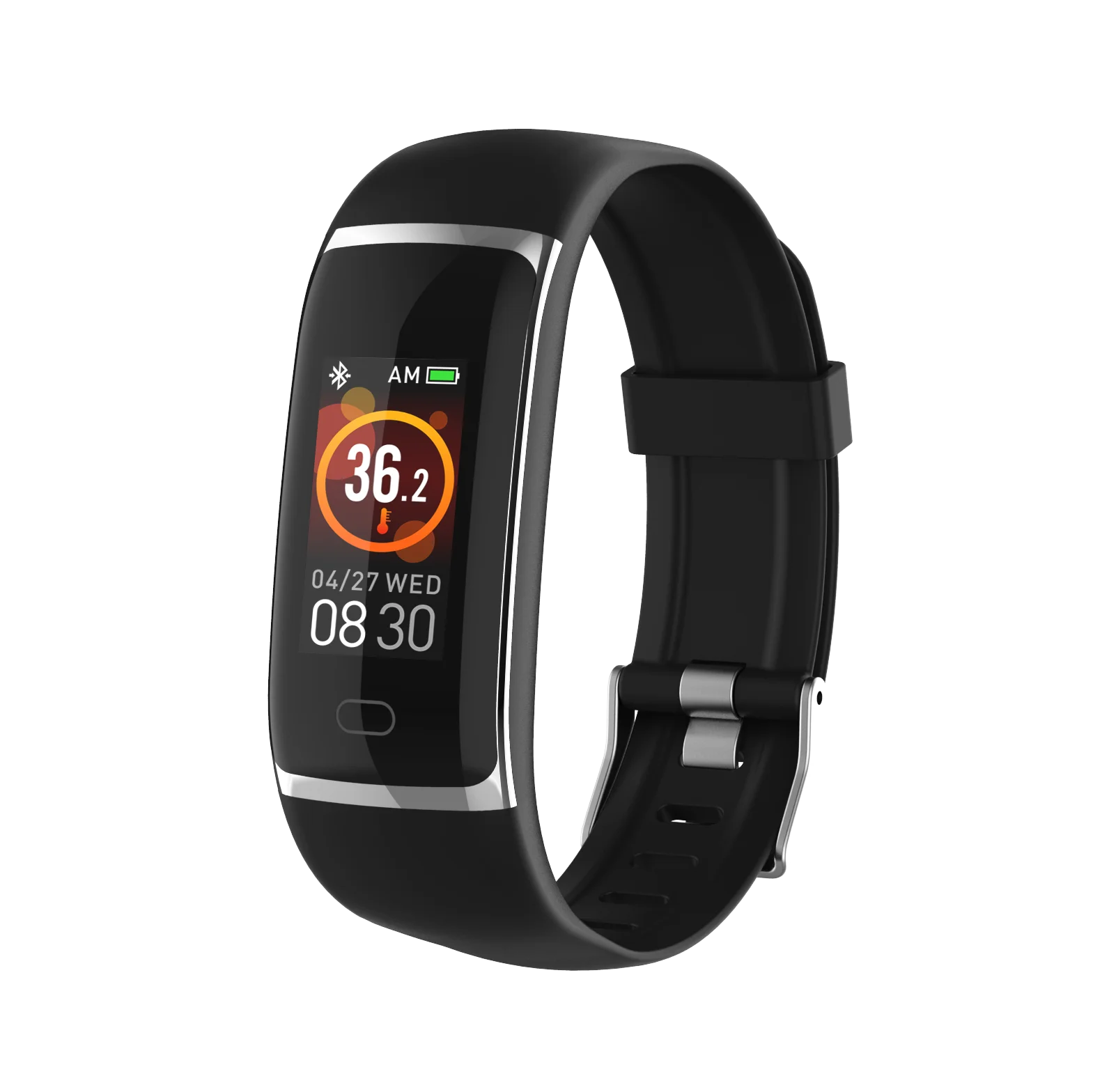 

Multisport Smart Bracelet with Body Temp Smart Watch Band Health Bracelet Smart Band for IOS Android power by tuya, Black blue pink