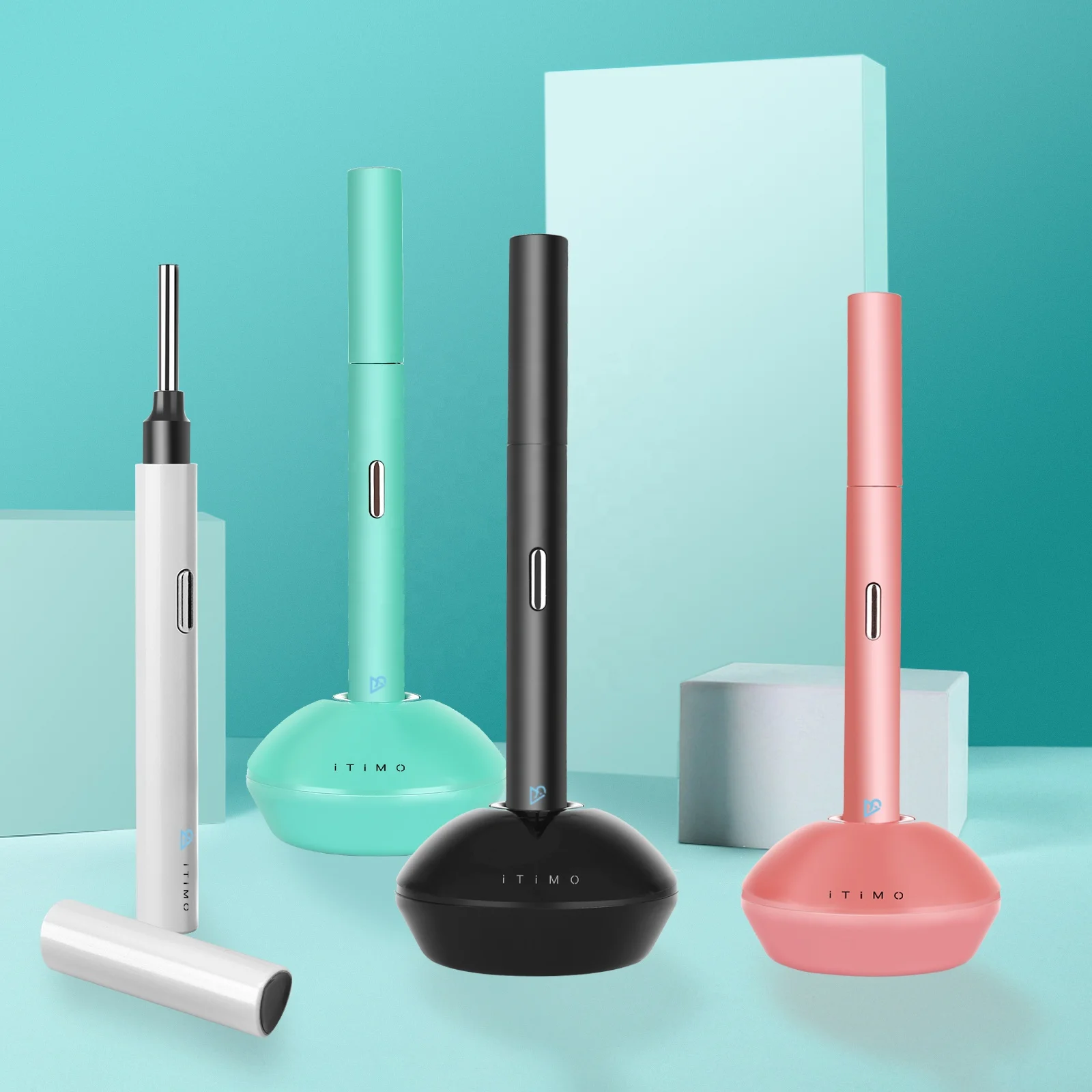 

New Digital WIFI otoscope camera Y9R personal ear cleaner tool 3.9mm lens Earwax Remover for ear cleaning with charging cradle, Blue/pink/white/black