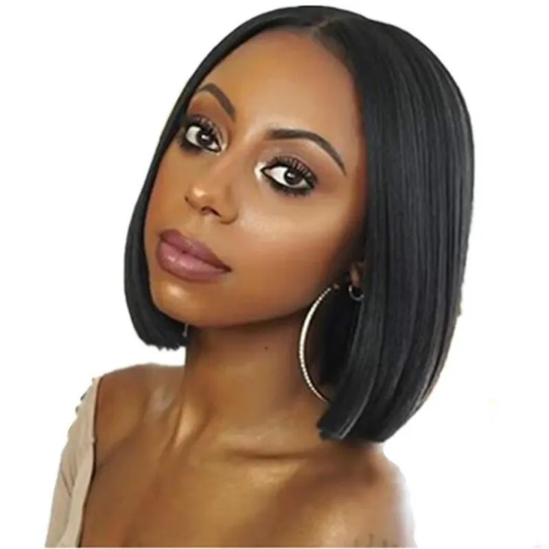 

14 inches Halloween Party Short Straight Black Bob Hair Wigs