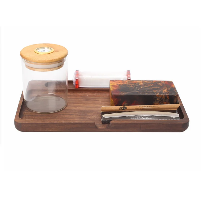 

Personalized black walnut wooden tableware tray multi-purpose trays