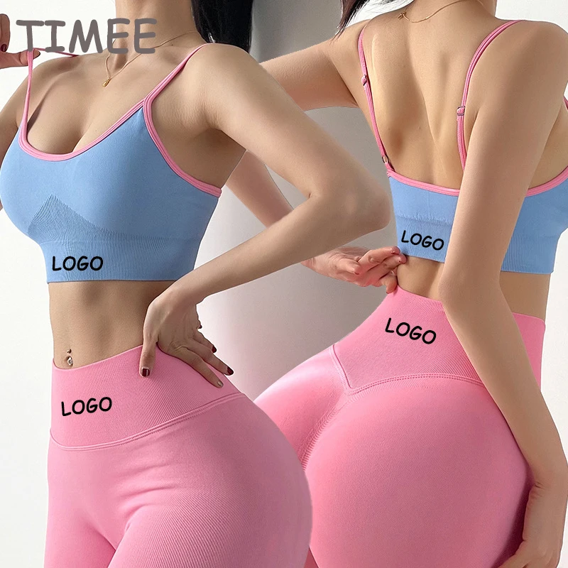 

Sports bra high waist butt lift leggings suits high quality yoga active wear set two piece womens yoga sets fitness, As shown or customized