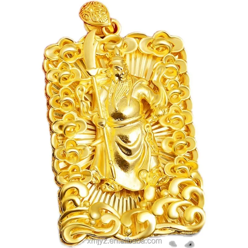 

Alluvial Gold Xiangyun Atmospheric Guan Gong Alloy Gold Brass Gold-Plated Hollow Domineering Pendant Men's