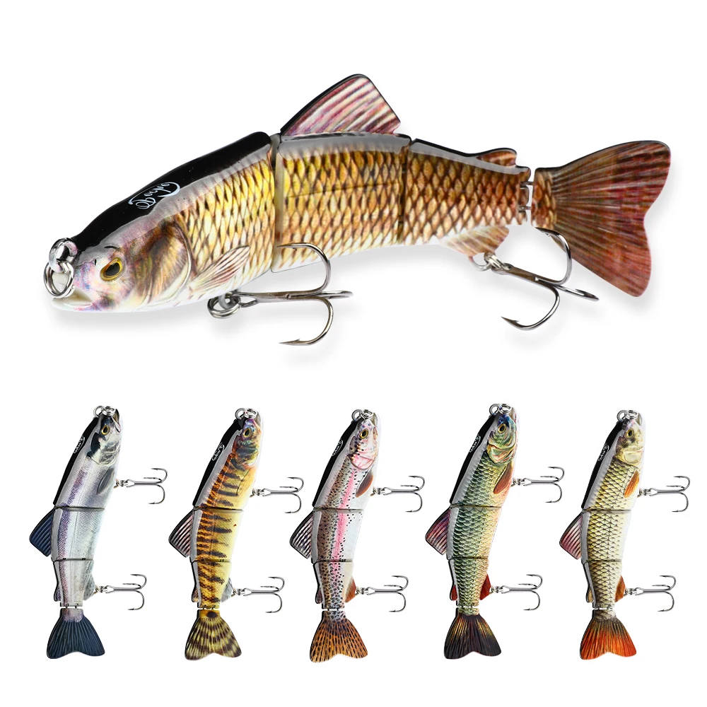 

Isca Artificial 4 Segmented Fishing Lures 16cm 43g 3D Eye Lifelike Swimming Bait With 6# Hook Plastic Trolling Fishing Lures