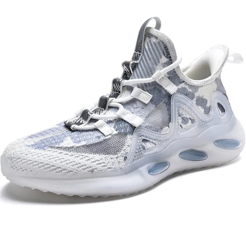 

Dropshipping Custom Logo Male Knit on Sneakers Breathable New Men Sport Shoes Light Slip Resistant Men's Gym Trainers