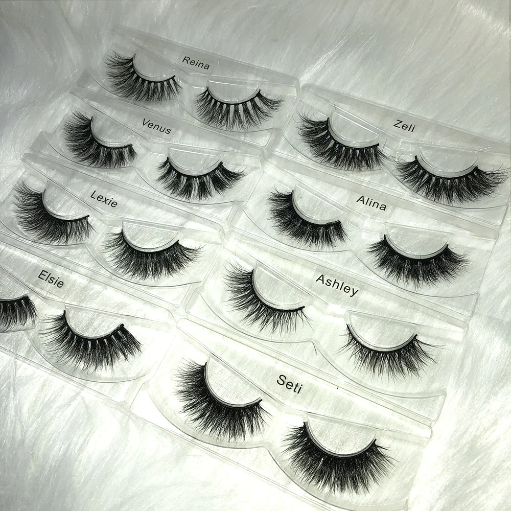 

Hot lash styles sample packs wholesale real dramatic mink lashes 15mm 20mm 25mm 3d mink eyelashes natural, Black