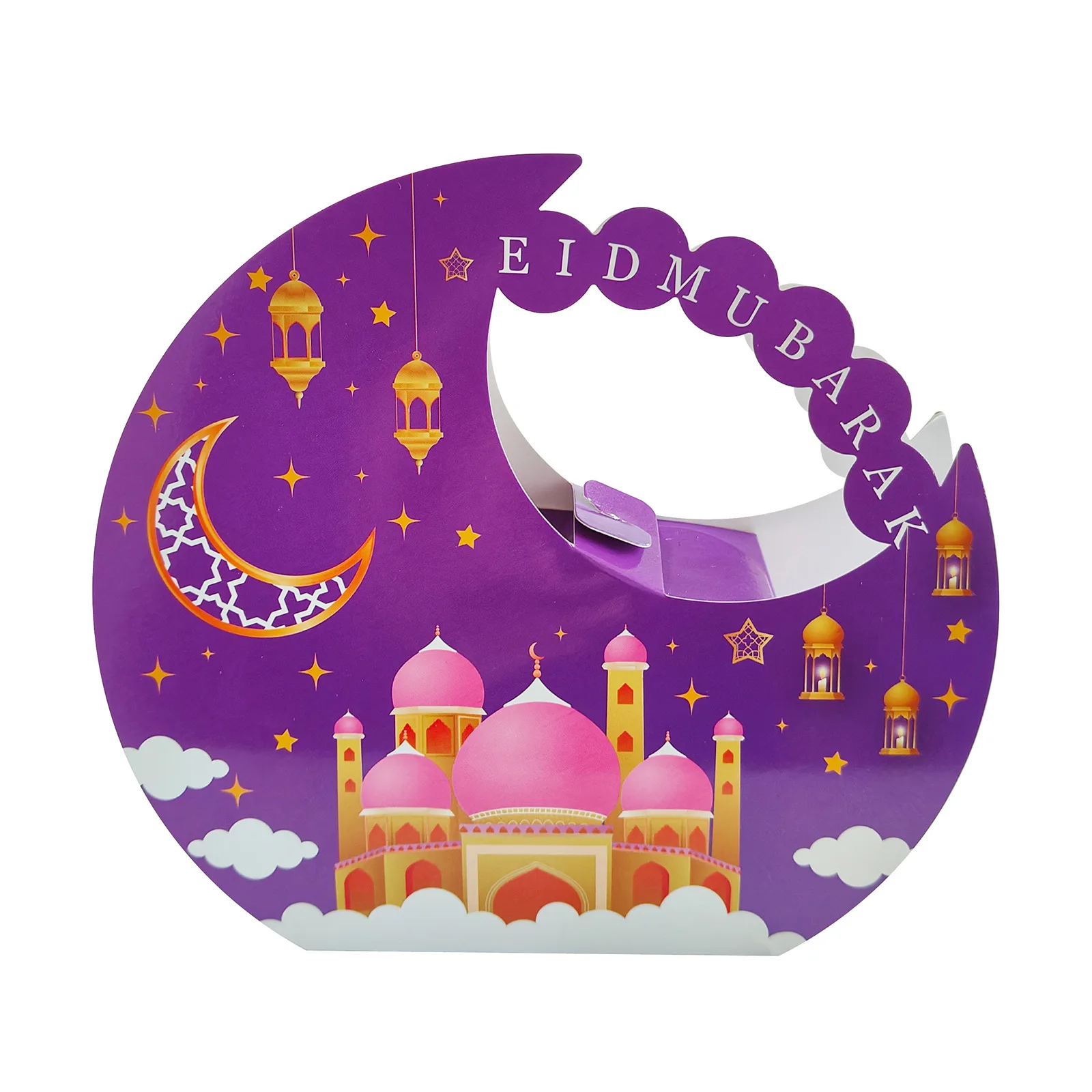 

DAMAI New Moon EID Mubarak Box Muslim Holiday Party Islamic Celebration Candy Box Ramadan Gift Box Ramadan Decorations