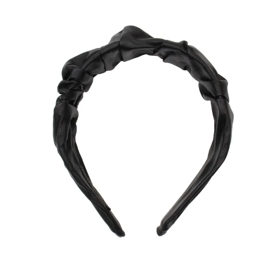 

2020 New Designed Korean Style Wide Plicated Winter Style PU Hair Band for Women and Girls, Multiple