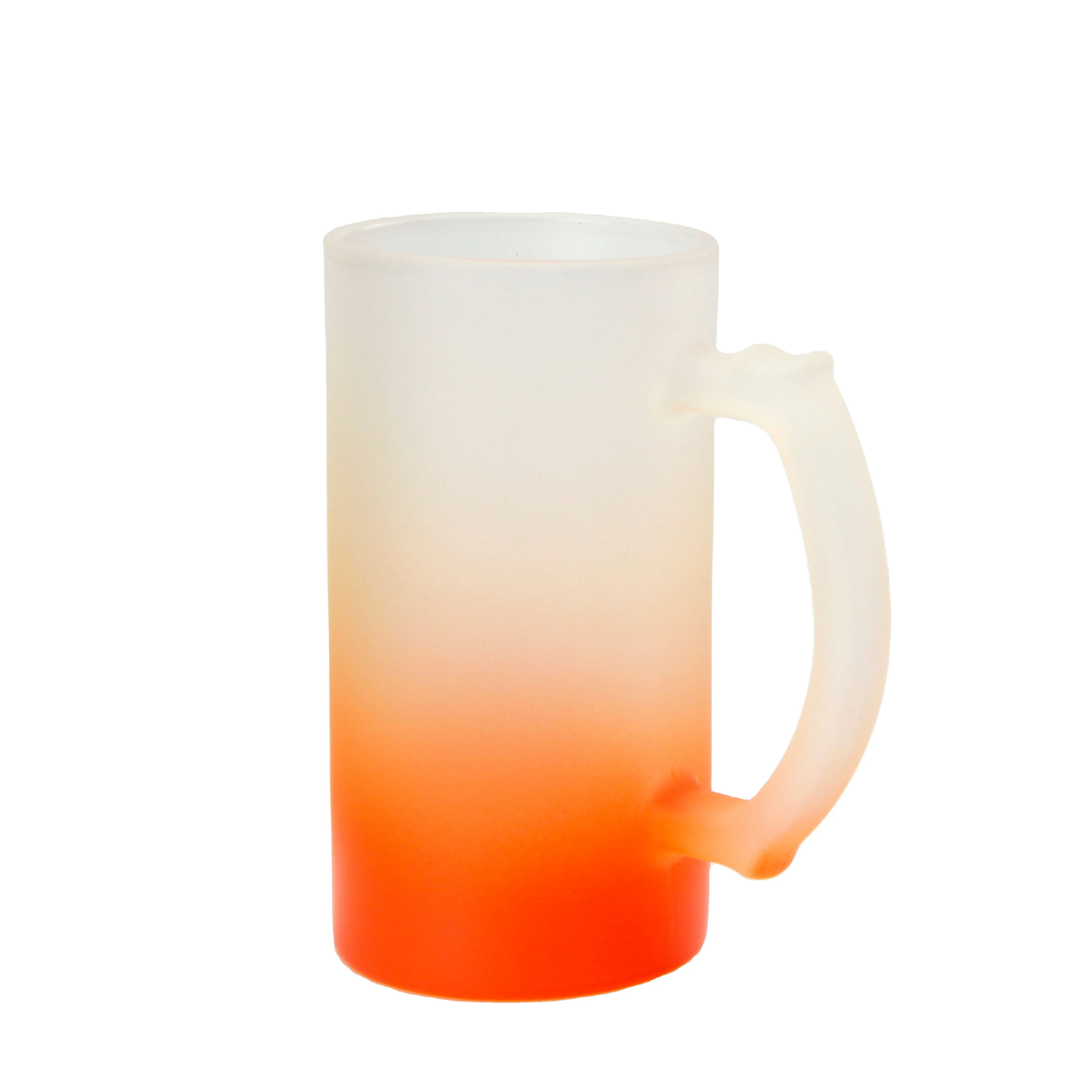 

Hot Sale Customied Sublimation Forsted Glass Beer 16 oz Colorful Gradient Mug For Wholesale