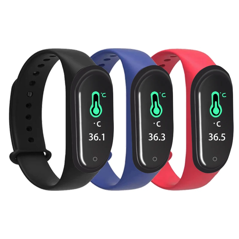 

2020 Newest Products Sport Android Lady Watch M4 Pro Temperature Smart Watch Smart Bracelet With Sdk And Api Custom, Red/black/blue