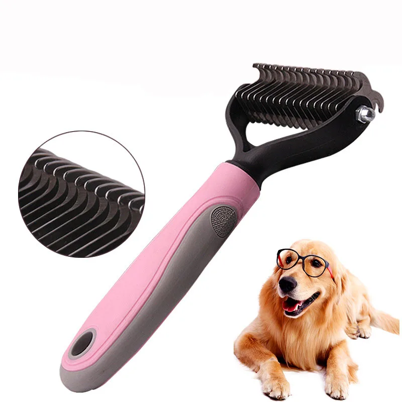 New Pet Comb Stainless Steel Double-sided Knotted Traction Comb Pet ...