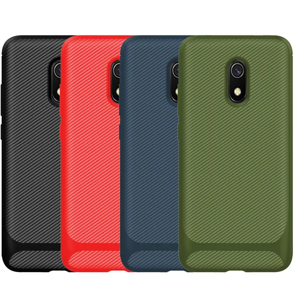 

HOCAYU Low Price Carbon Fiber Tpu Mobile Phone Case For Redmi 8A Soft Tpu Cell Phone Case Back Cover Shockproof