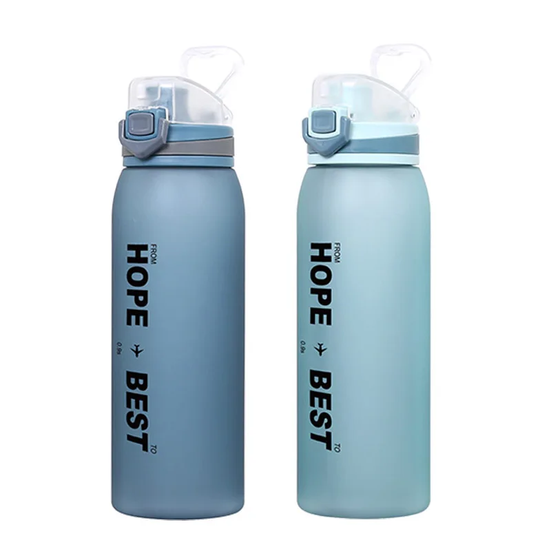 

2021 new amazon 900ml BPA Free Portable Plastic Water Bottles Tritan material cup custom logo packing, Customized color