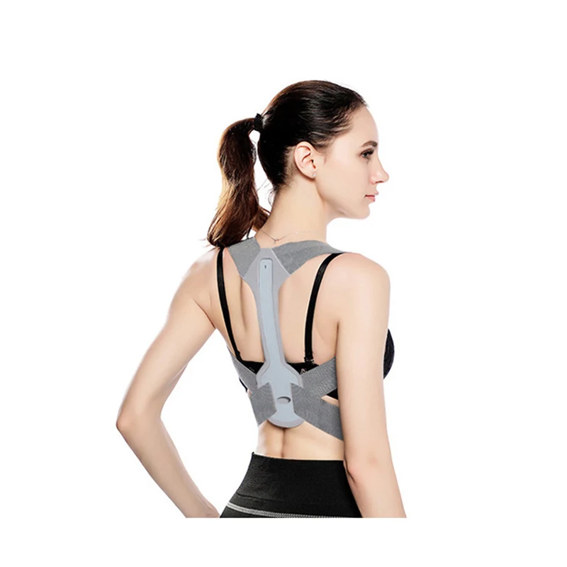 

Adjustable Back Supporter Belt Clavicle Spine Shoulder Back Orthopedic Brace Belt Posture Corrector Back Support, Gray