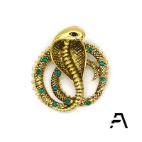 

Gold snake brooch pin for men