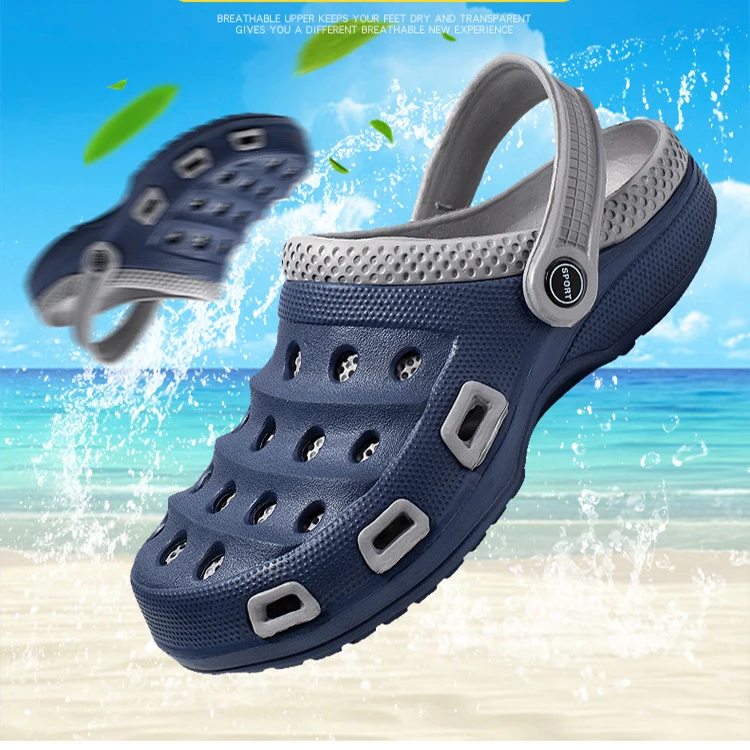 

High quality summer Slippers Men Hollow Out Breathable Beach Flip Flops Casual Shoes 2 buyers, Picture
