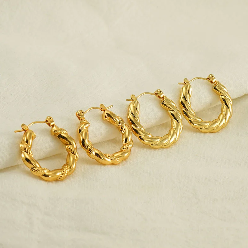 

Fashion Earrings Hoop Filled Gold Earrings 18k Gold Plated Hypoallergenic Earrings Jewelry for Women