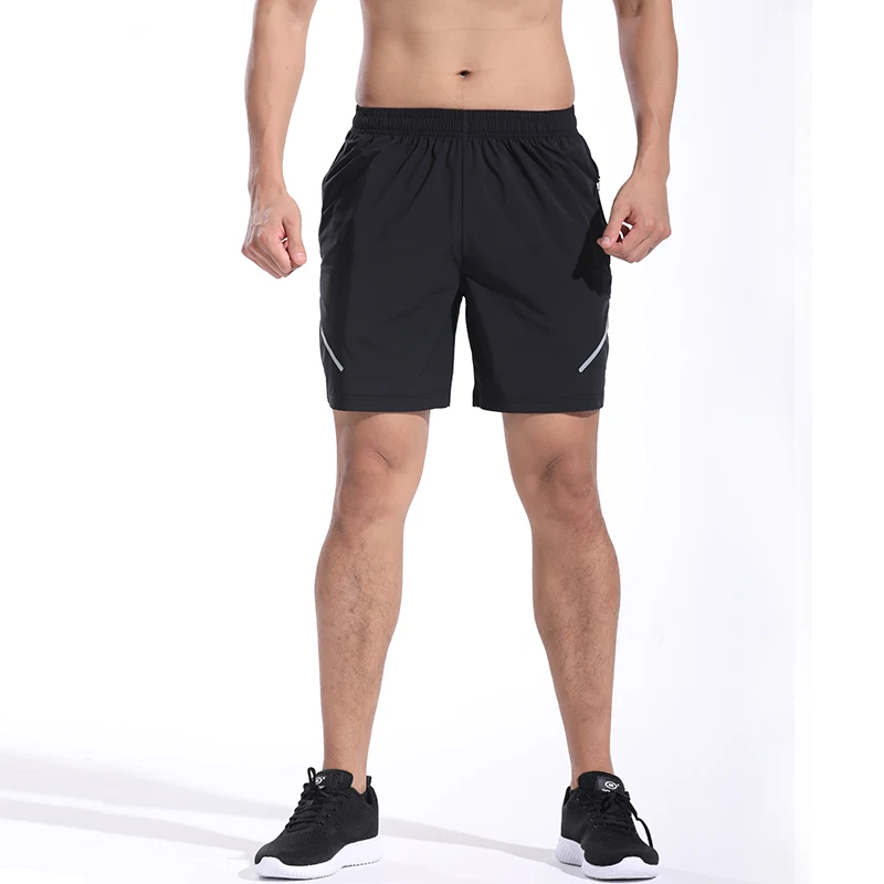

Wholesale summer man athletic fitness clothes boy sports running gym nylon woven pants workout mens shorts, Black