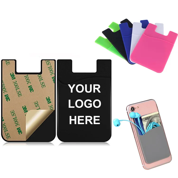 Your Company Logo Silicone Phone Wallet 100 Pcs - Custom Rubber Card Holder for Phone