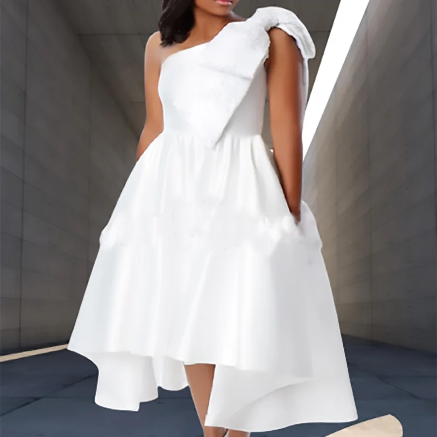 

Women Luxury Clothing 2021 Evening Dresses Women Lady Elegant Solid Gowns For Women One Off Shoulder Plus Size Maxi Dress, As pic