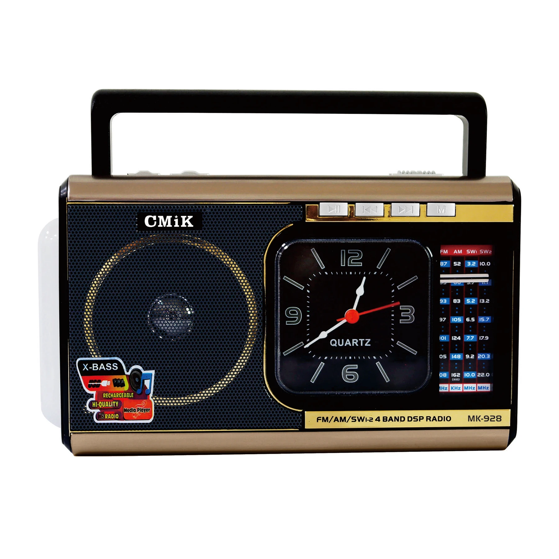 

cmik mk-928 alarm clock speaker USB/TF card long range old weather other emergency crank light am/fm/sw1-2 home portable radio