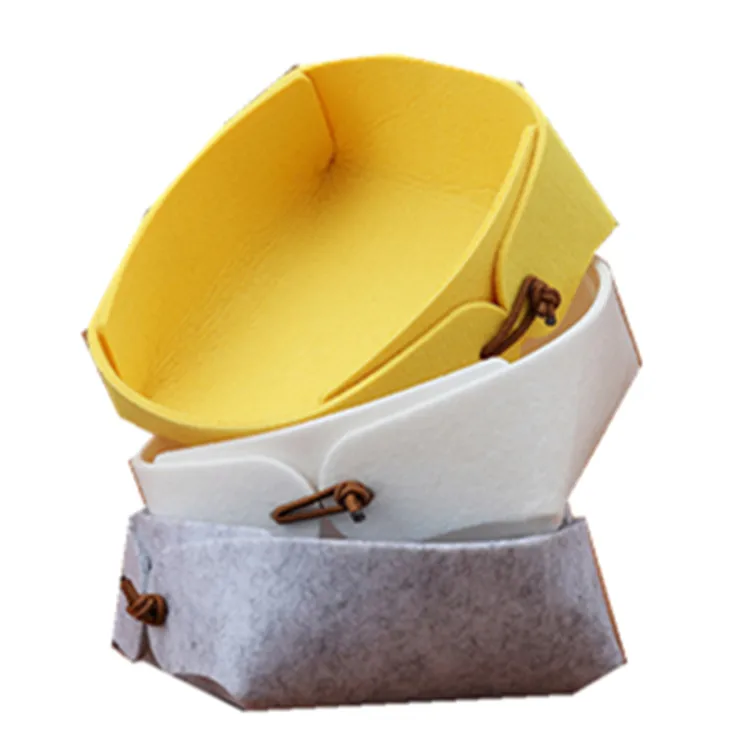 

Ins Foldable Desk Makeup Storage Basket Felt Storage Box