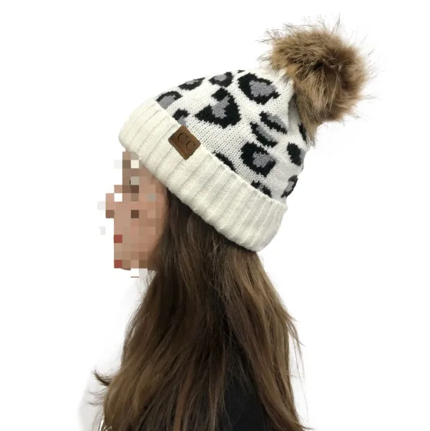 leopard wool hat