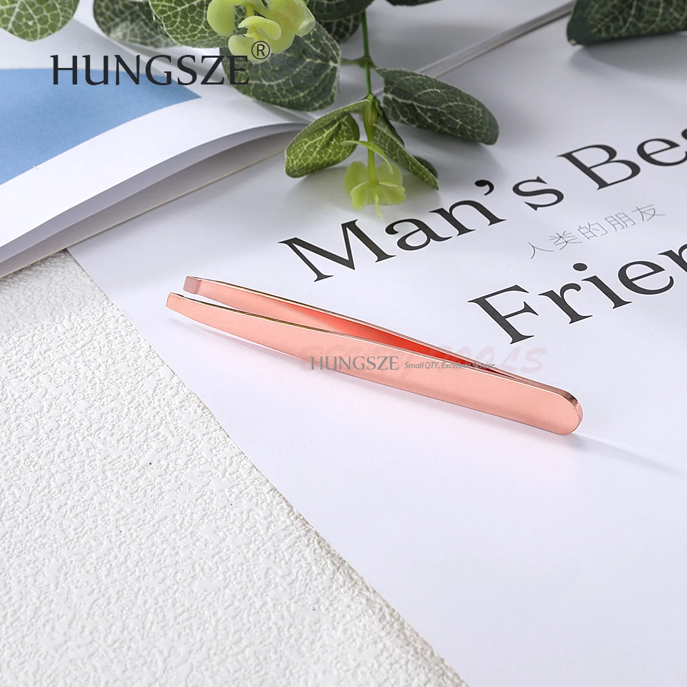 
High Quality Eyelash Extension Tweezers Eyebrow Tweezers Stainless Steel Private Label Rose Gold 