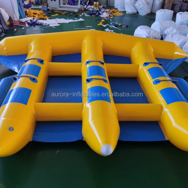 

6 Person water games inflatable flying fish banana boat banana flying fish boat PVC Inflatable Flying Fish Towable, Customized