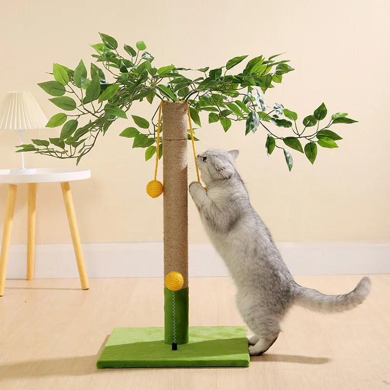 

Cat Scratching Post with Hanging Ball and Sisal Rope lemon tree Factory Wholesale Hot sell
