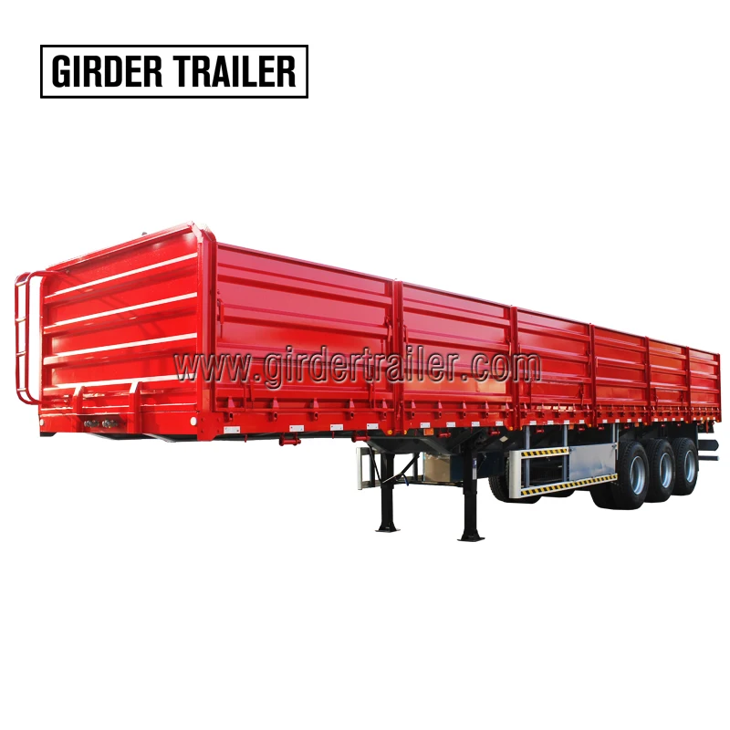 

Made in China 3 axles henred fruehauf type suspension flatbed drop side cargo semi trailer for south Africa, According to customer requirement