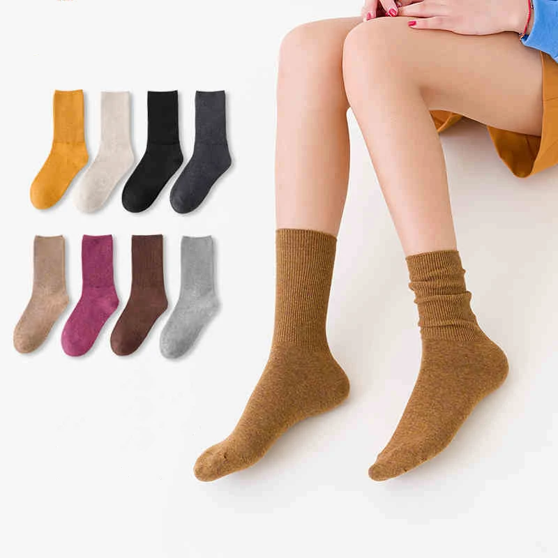 

crew socks calcetas custom oem design own sock stockings white girls combed cotton neutral color socks