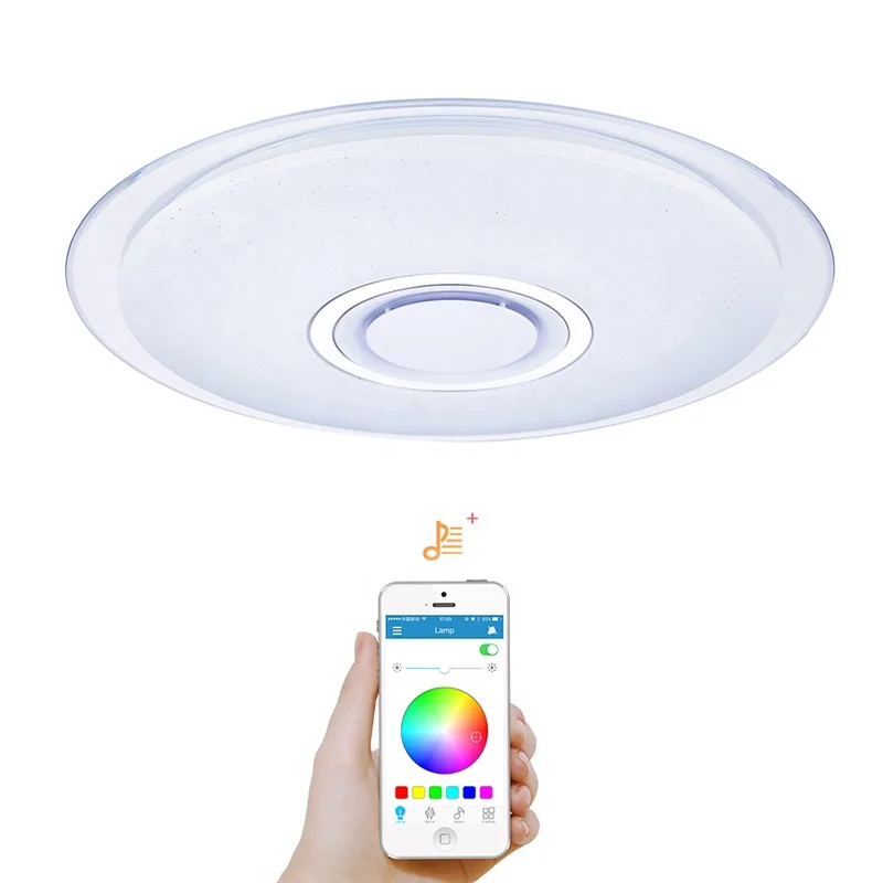 High quality  Modern single led ceiling lamp with Bluetooth speaker Music ceiling light Bedroom Home party  lighting Smart home