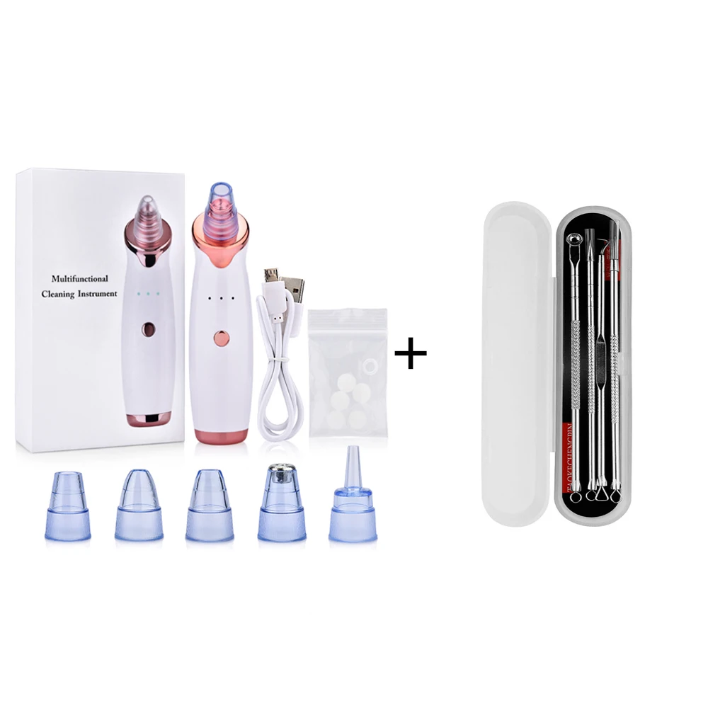 

Professional Electric Suction Machine Blackhead Pore Vacuum Blackhead Remover 5 Heads Electric Acne Blackhead Removal Tool