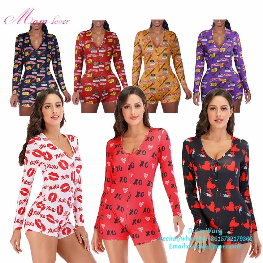 

Wholesale 2021 daster plus size women clothing sexy onsies pyjamas women's sleepwear pajamas onesie for women, Customized color