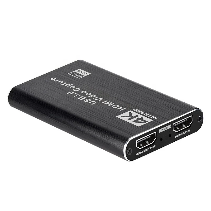 

High Quality 4K HDMI Video Capture Card HDMI To USB 3.0 Record Audio Video Capture Card Box 4K 60fps, Black
