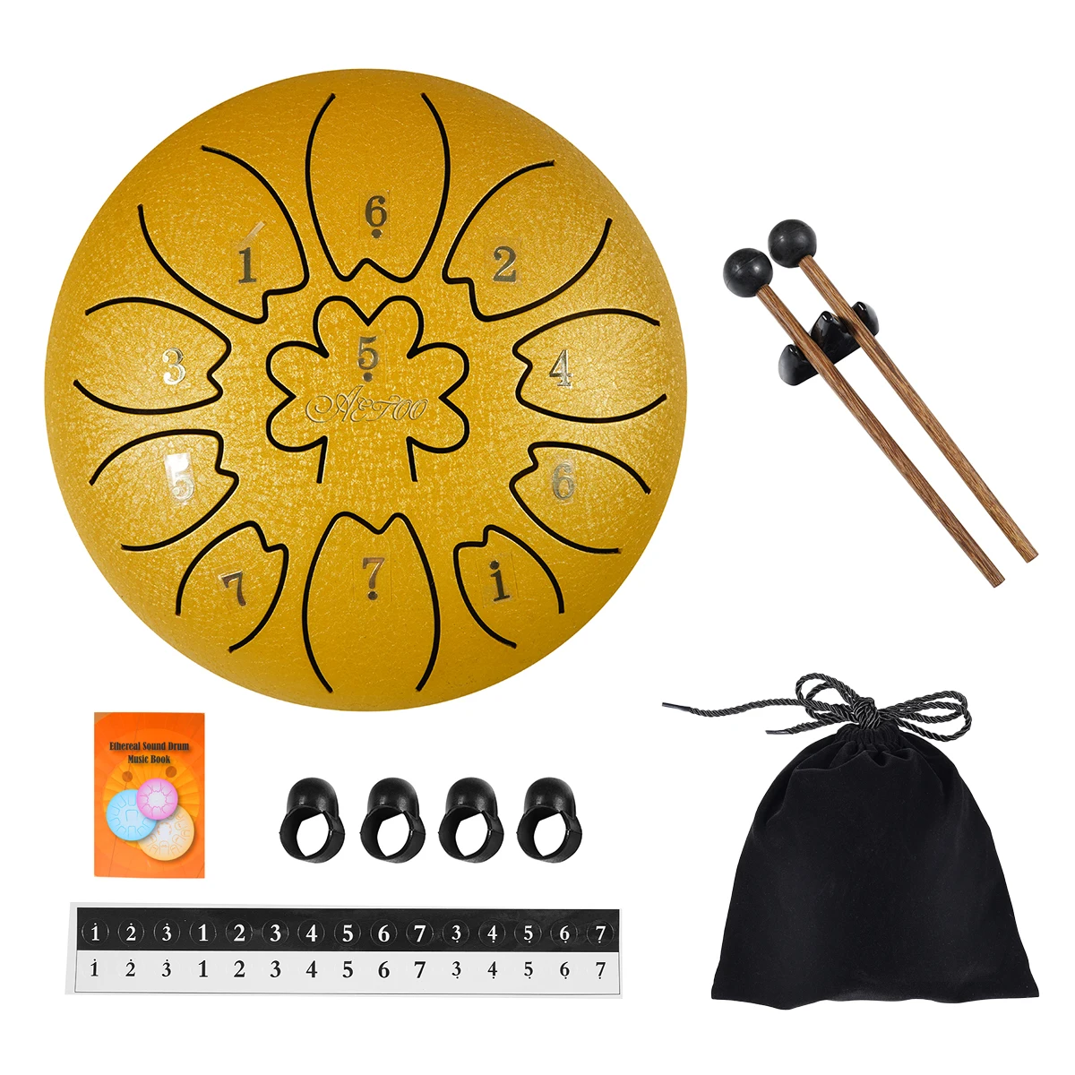 

Wholesale e-commerce drop shipping kid percussion musical instruments 6 inch mini steel hand tank tongue drum, Red