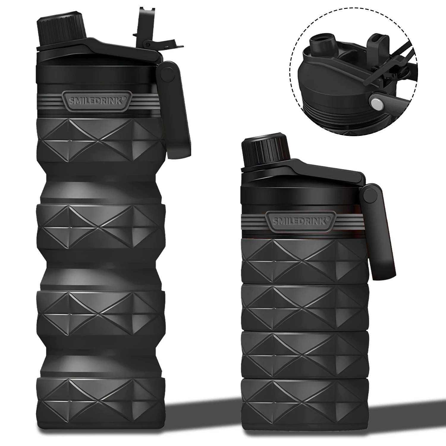 Telescopic Water Bottles 760ml Silicone Foldable Portable Travel Lightweight Reusable for Traveling Camping Hiking
