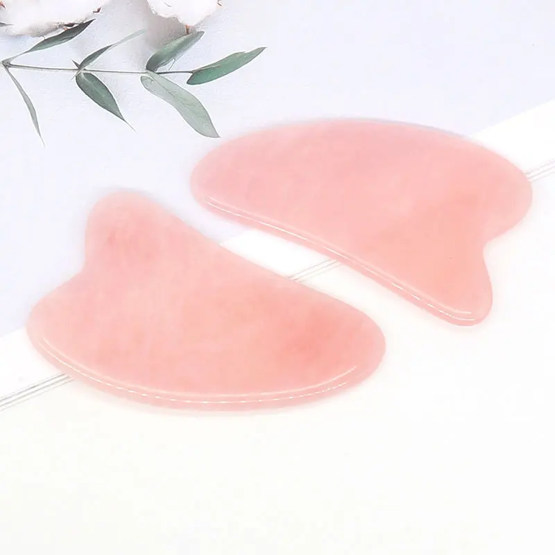 

Wholesale Rose quartz GuaSha crystal natural crystal gemstone face massager guasha for sale