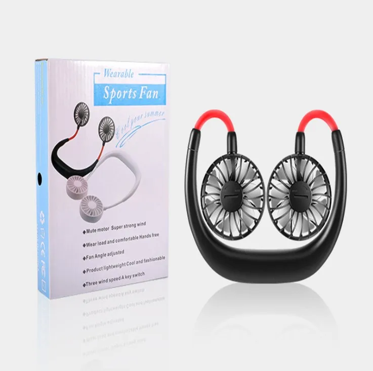 M2 Mini Fan Portable Usb Handsfree Neck Fans 3 Speed Large Battery Rechargeable Epro Cooling