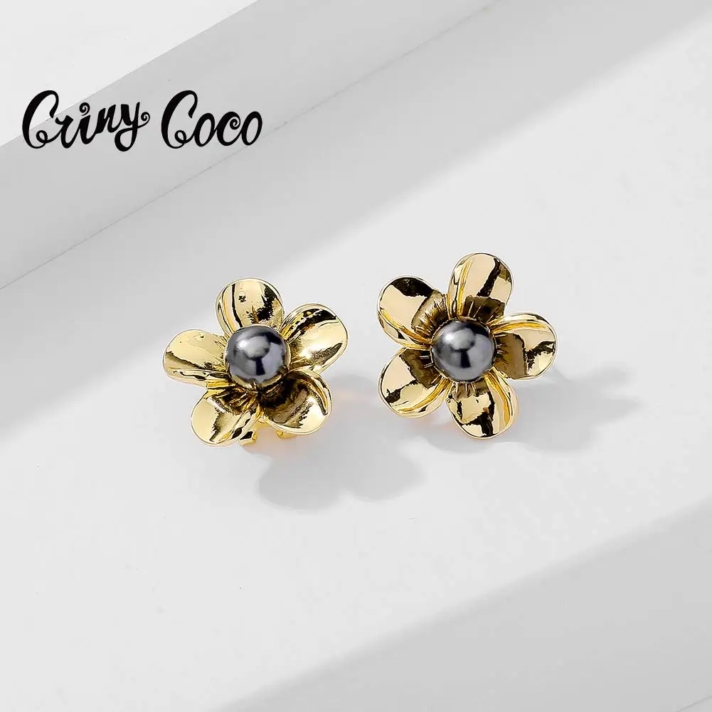 

Cring CoCo Trendy Enamel Large Dangle Polynesian Earings Jewelry Hawaiian Earrings Plumeria jewelry, 14k gold earrings
