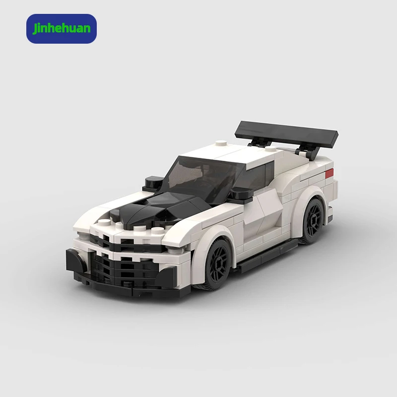 Creative Moc Brick White Sport Car Assembled Diy for Boy Mini Plastic Abs Car Building Block Sets