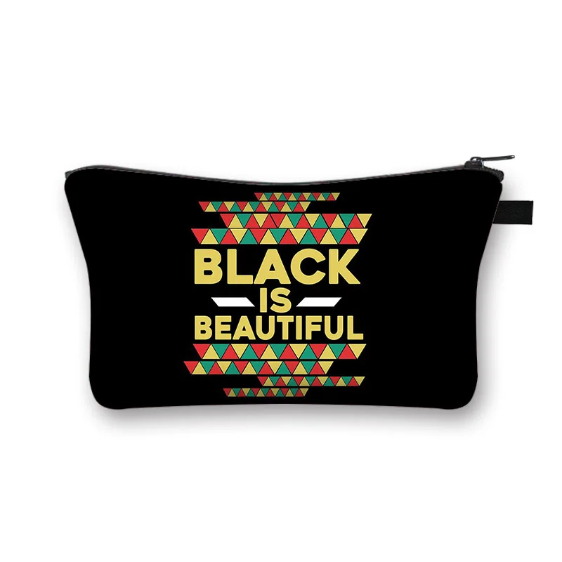 

Cute Afro Girl Print Cosmetic Case Africa Women Fashion Makeup Bag Ladies Toiletry Bags Female Travel Organizer Make Up Bags, Customized