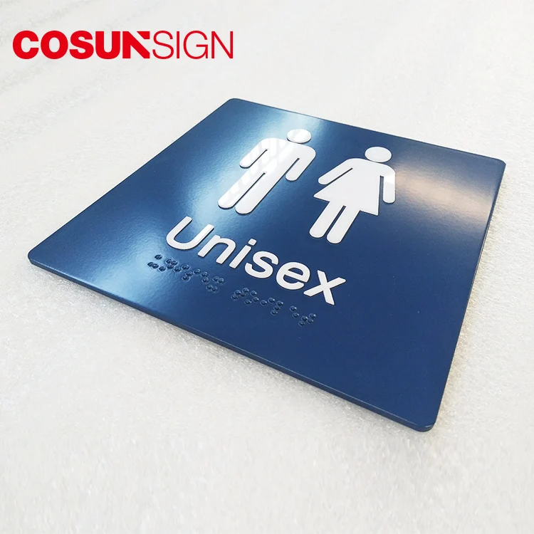 
Custom Made Indoor Clear Acrylic ADA Restroom Braille Toilet Doorplate Sign 