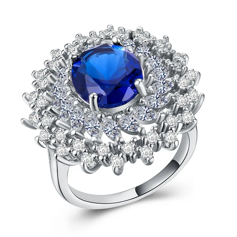 

Explosive Exaggerated Creative Jewelry Silver-plated Zircon Ring