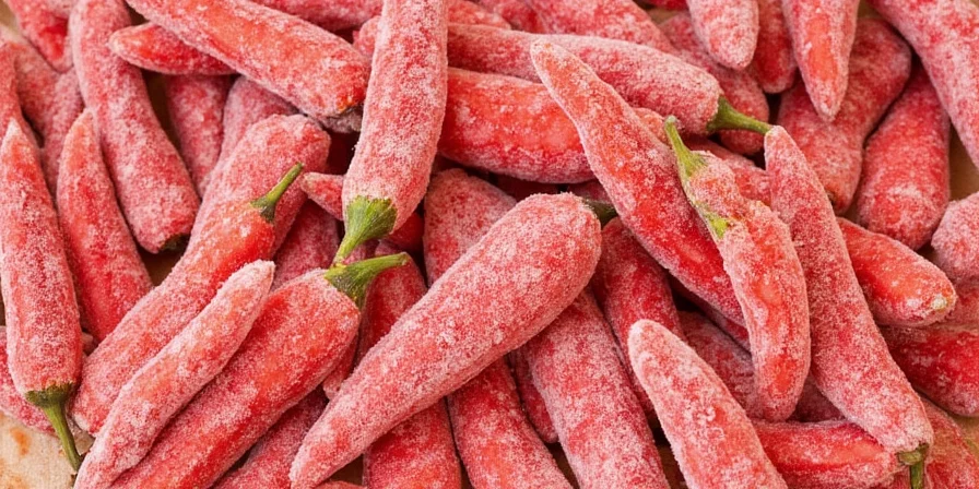 Red Chili Paste Frozen in Ice Cube Trays